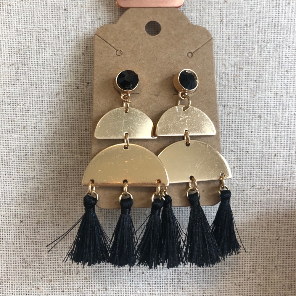 Black and gold earrings